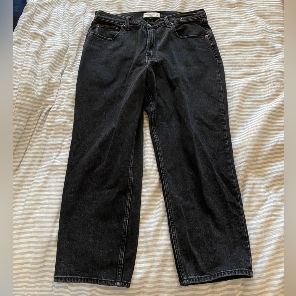 Abercrombie ankle straight ultra high rise jeans 32”